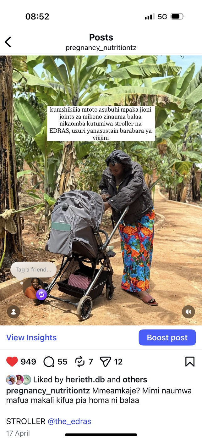 Stroller rural road post